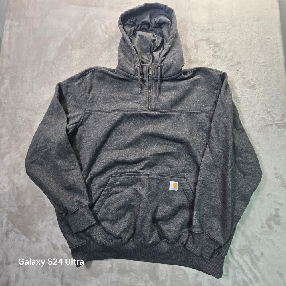 Carhartt Rain Defender Quarter Zip Hoodie Mens 2XL Tall Gray 100617 Sweatshirt